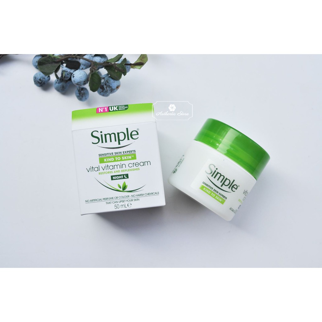 Kem Dưỡng Da Ban Đêm Simple Kind To Skin Vital Vitamin Night Cream