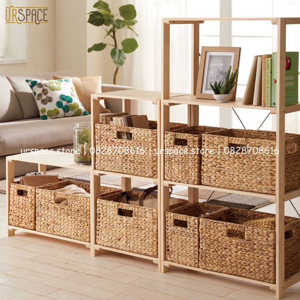 Sọt cói URSPACE chữ nhật đựng đồ chơi, sách báo, sắp xếp không đa năng UrSpace