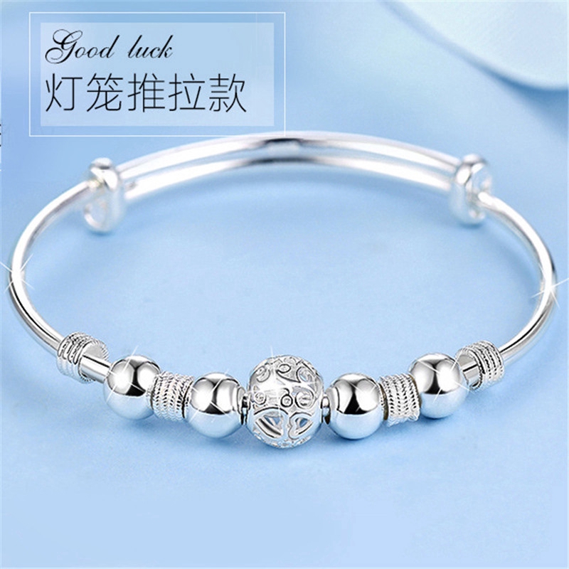 Vòng tay hạt di chuyển bạc S925 thời trang nữ