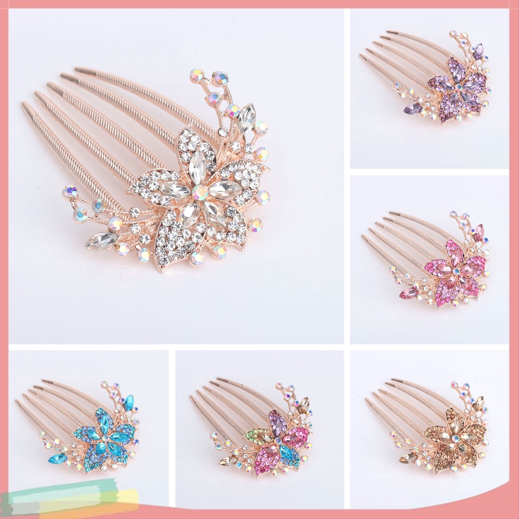 Lược Cài Tóc Đính Đá Lấp Lánh Thời Trang Cho Nữ