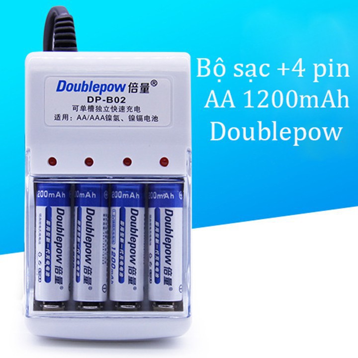 Bộ sạc 4 Pin AA 1200mAh/Bộ 4 pin sạc