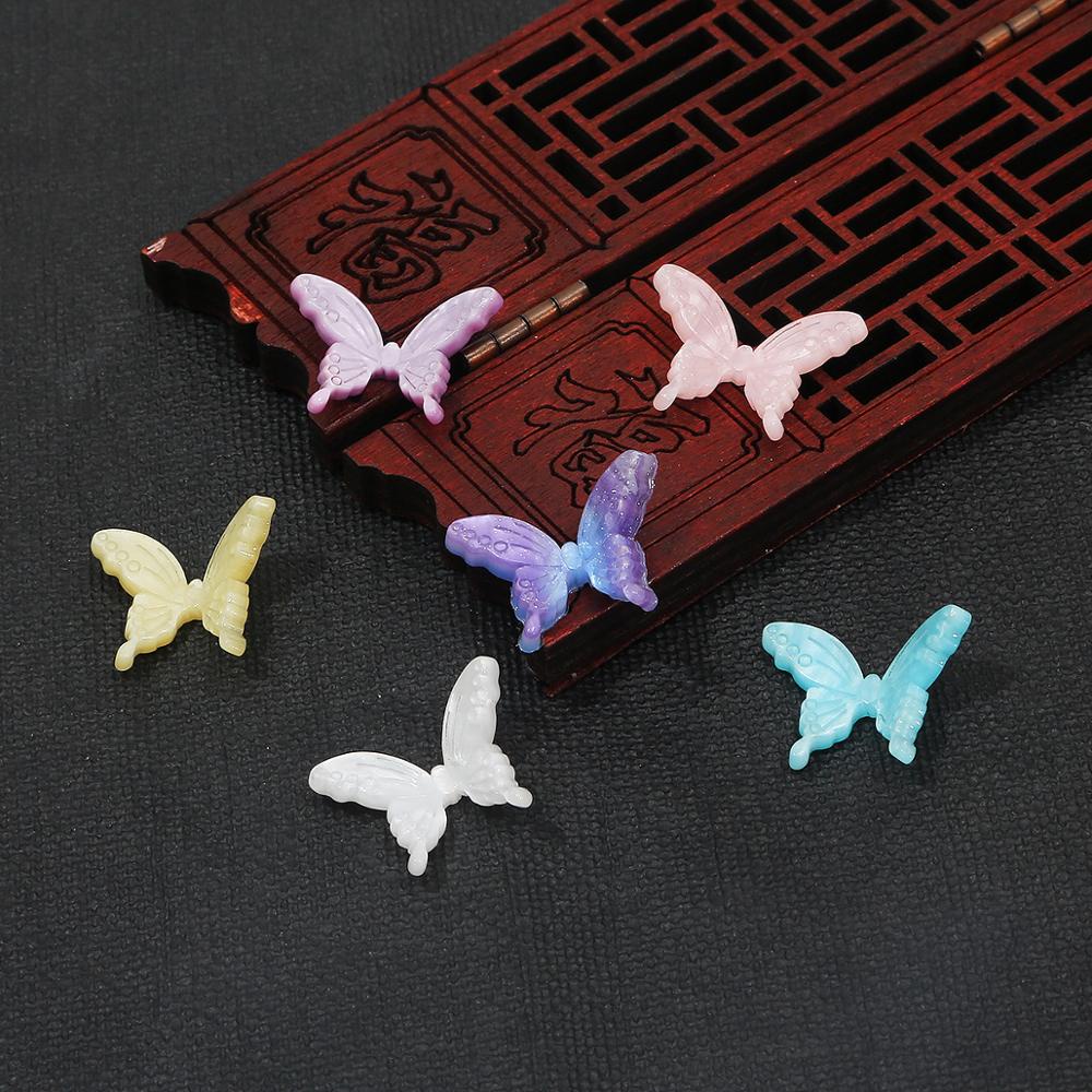 Set 4-6 Phụ Kiện Làm Trang Sức Hình Bướm Nhiều Màu 17x22mm