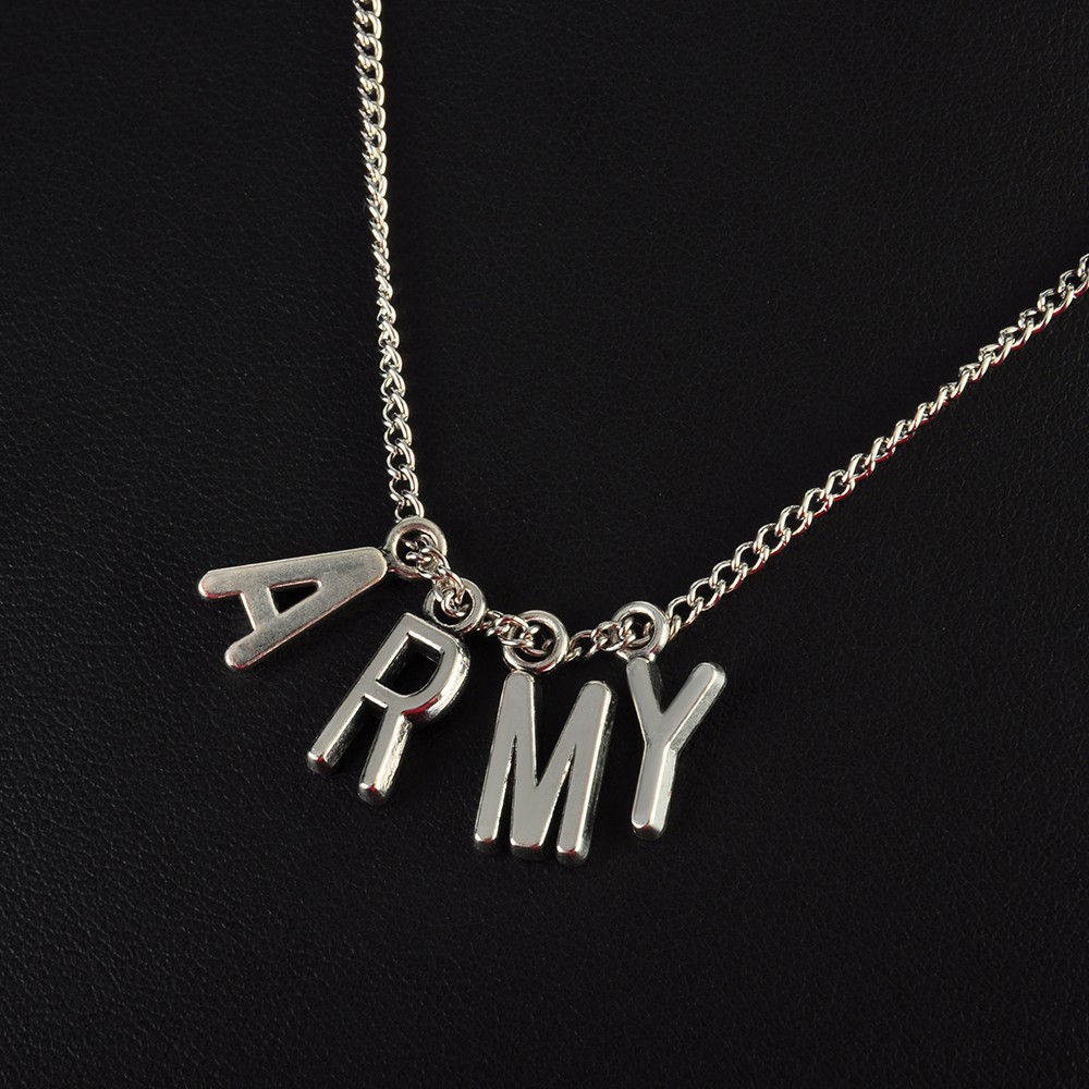 Dây Chuyền Mặt Chữ Army Thời Trang Cho Fan BTS