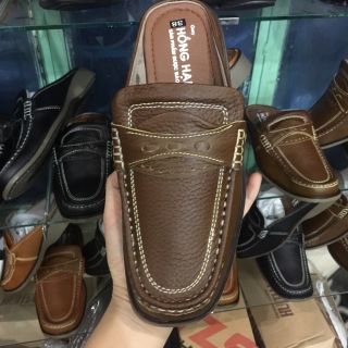 Giày sampo nam da bò
