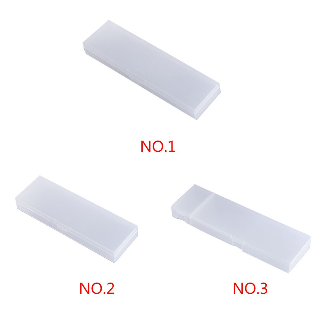 Long Plastic Pencil Case Organizer Student School Stationery Tool Box Clear Matt Finish Pen Holder