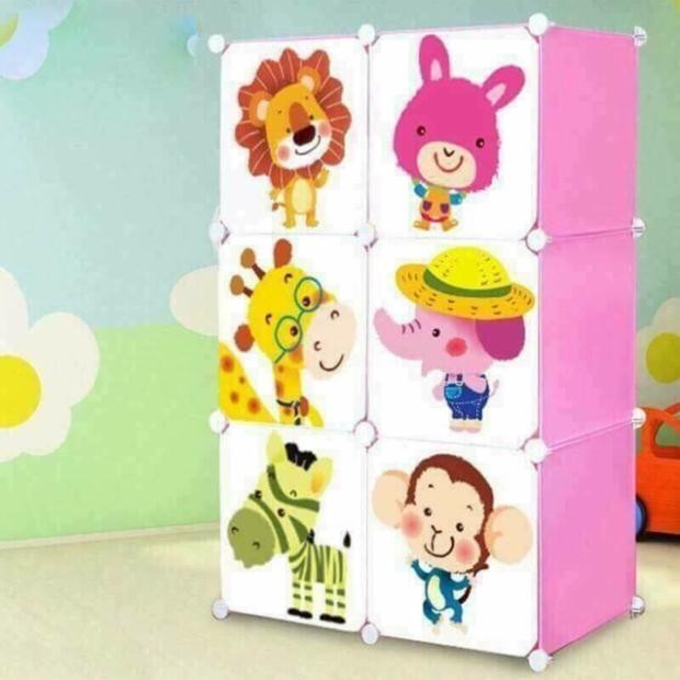 FREESHIP 99K TOÀN QUỐC_Tủ nhựa quần áo lắp ghép 6 ô Size sâu 47cm. Tặng kèm 1 treo đồ cho bé.