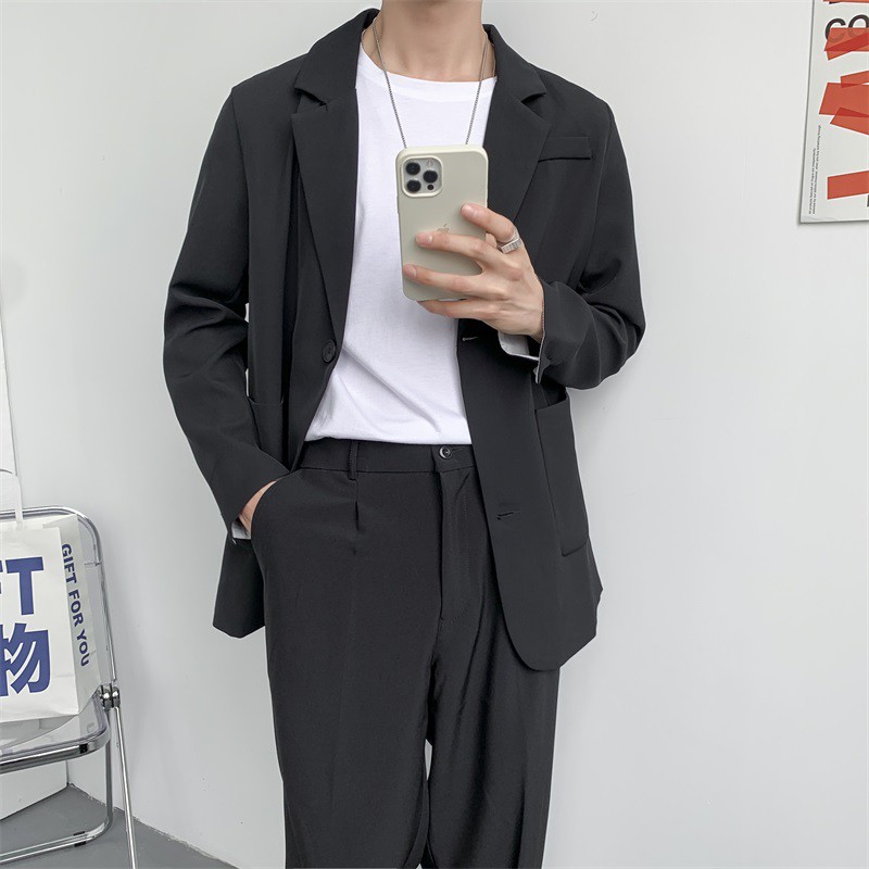 Men's suit Black top Outerwear Casual business trend jacket