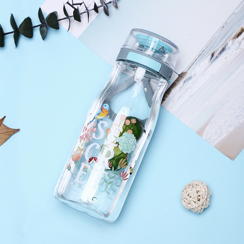 Bình nước One Touch Lock&amp;Lock 500ml Hồng/Xanh - ABF687