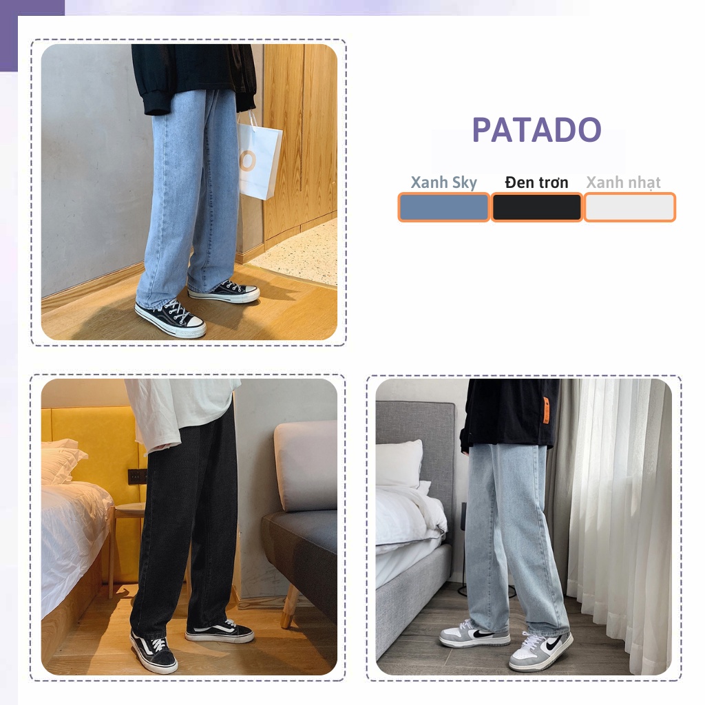 Quần jean nam baggy ống rộng suông đứng chất bò cao cấp PATADO SR01 hottrend 2022 | BigBuy360 - bigbuy360.vn