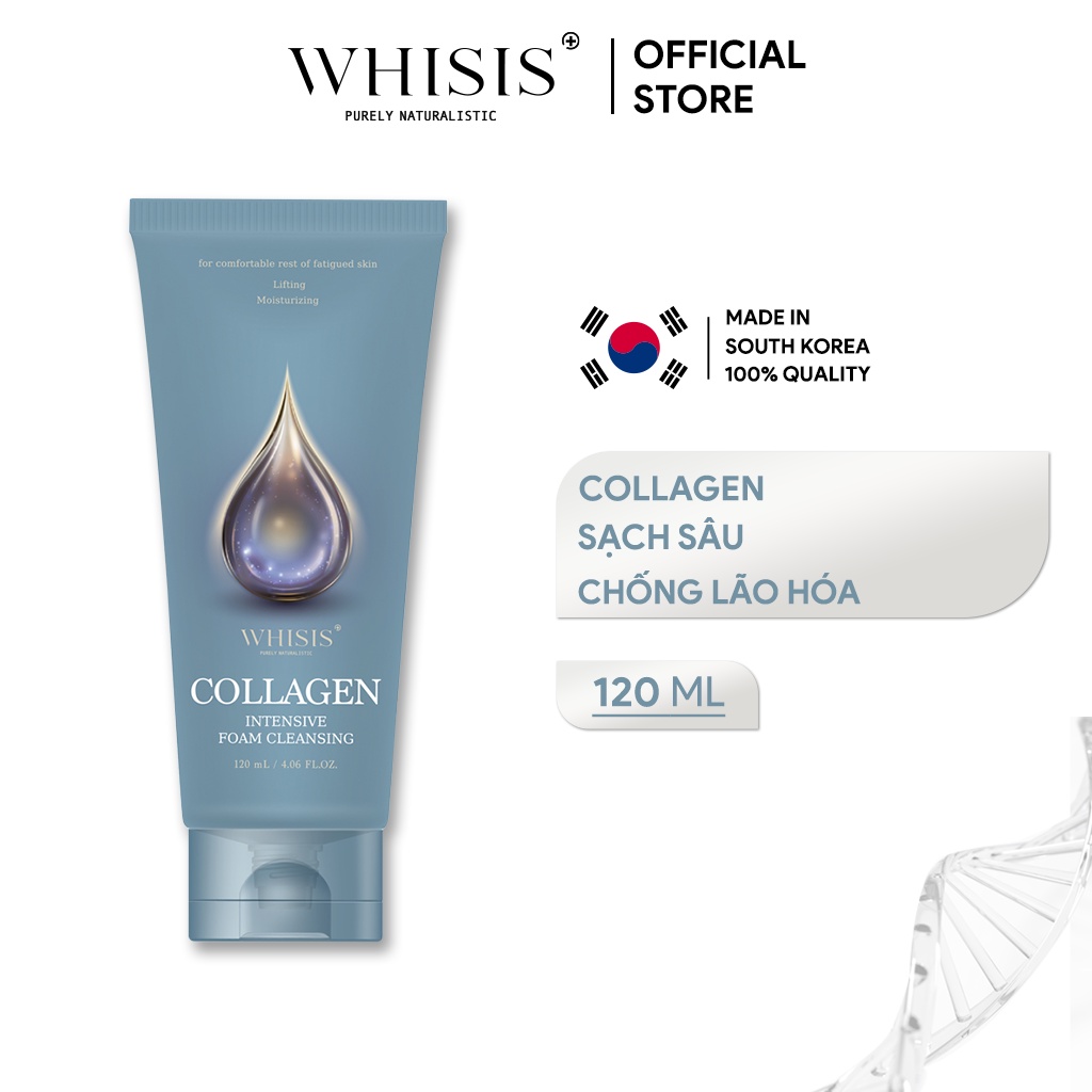 Sữa Rửa Mặt WHISIS Collagen Intersive Foam Cleansing Cung Cấp Collagen  Chuyên Sâu Chống Lão Hóa 120ml - Sữa rửa mặt | MỹPhẩm.vn