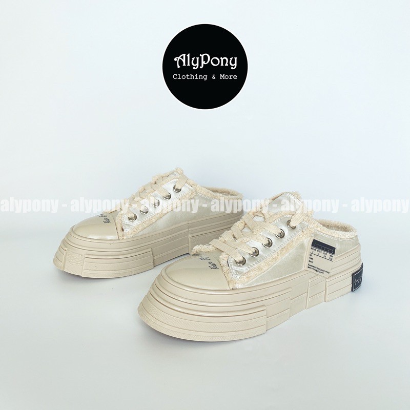 Giày Thể Thao Nữ AlyPony 2021 Xvessel Đế Gỗ Mẫu Mới - GXR