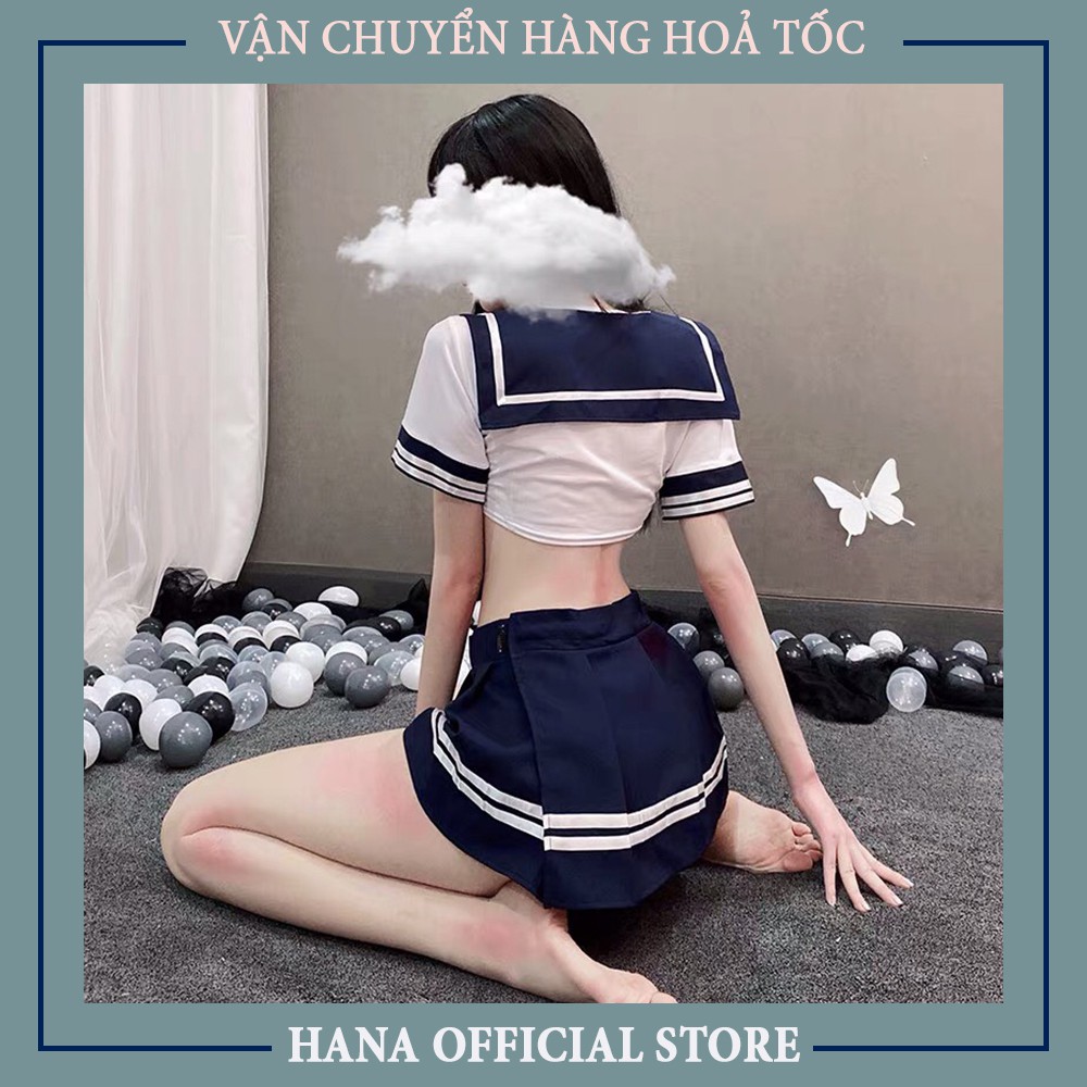 Bộ đồ ngủ nữ -Cosplay nữ sinh học sinh quyến rũ gợi cảm siêu sexy chất liệu cotton mềm mịn C010