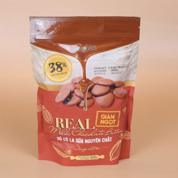 Socola Real Sữa Nguyên Chất Dạng Nút Áo 38% Cacao Talk 500gr