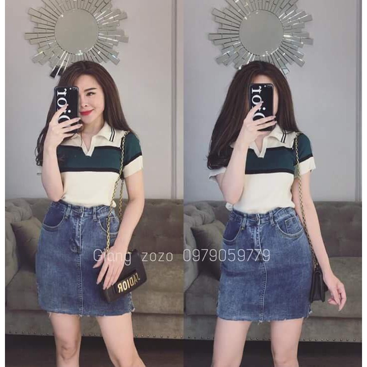 Áo len cổ đức pha ngực hàng Quảng Châu