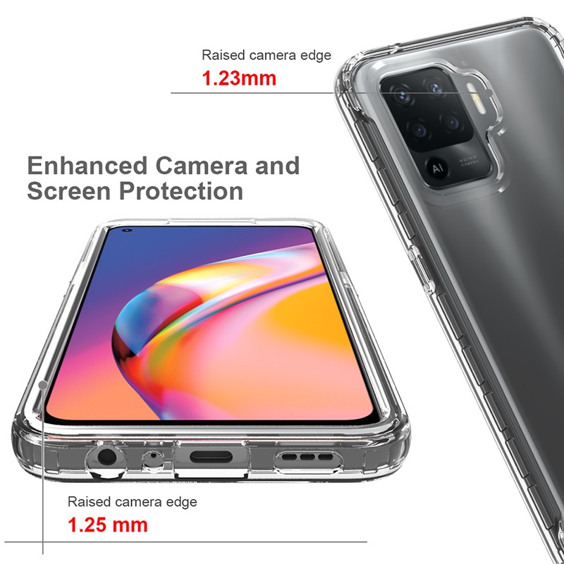Ốp Điện Thoại Trong Suốt Chống Sốc Màu Gradient Cho OPPO Reno 5 Lite / 6 Lite / 7 Lite / 4 Lite / 8 Lite 5G