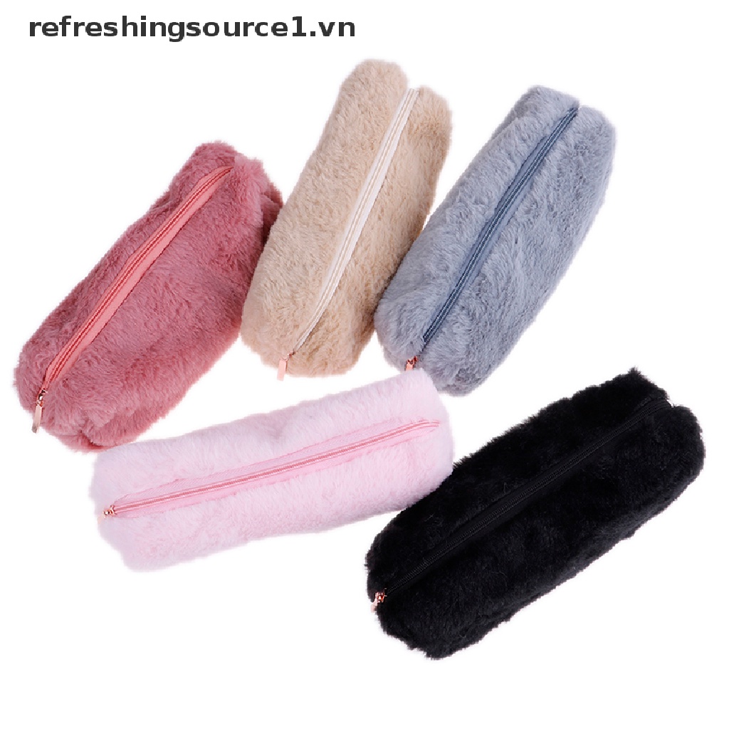 1 túi đựng bút/ đồ trang điểm bằng lông nhung dễ thương dành cho nữ