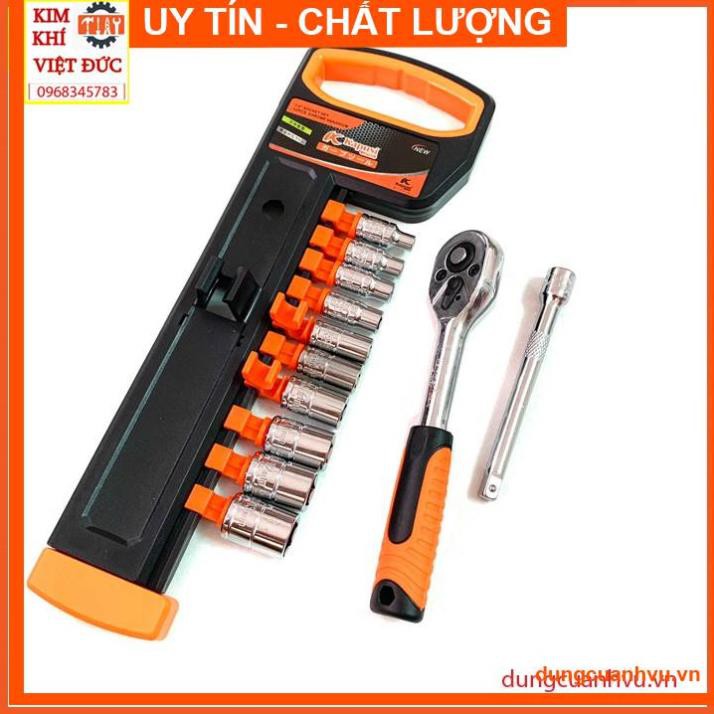 Bộ tuýp sửa chữa - bộ khẩu 1/4 cần tự động 12 chi tiết Kapusi Japan, thép CRV cao cấp