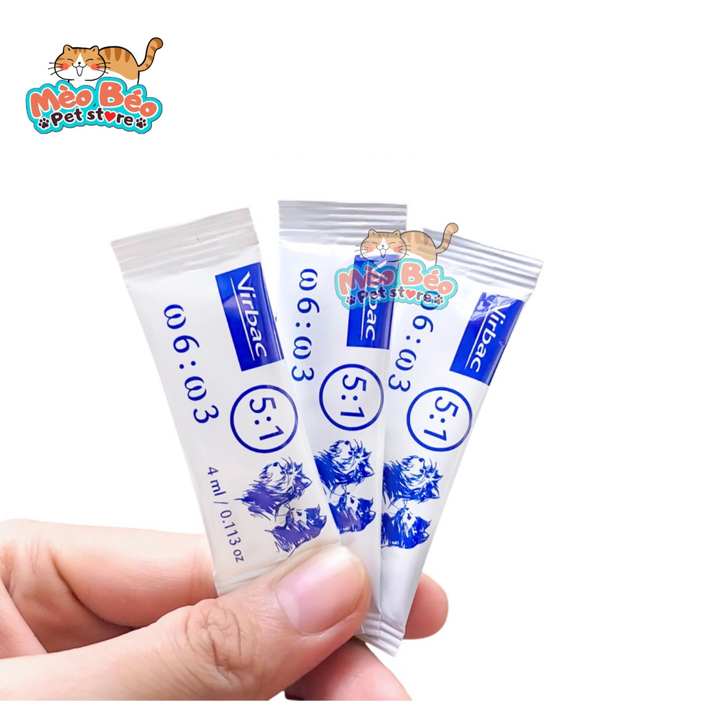 Gel dưỡng da mượt lông, giảm ngứa rụng lông cho chó mèo MEGADERM VIRBAC  - hộp 28 gói