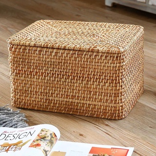 Giỏ mây tre đan chữ nhật có nắp