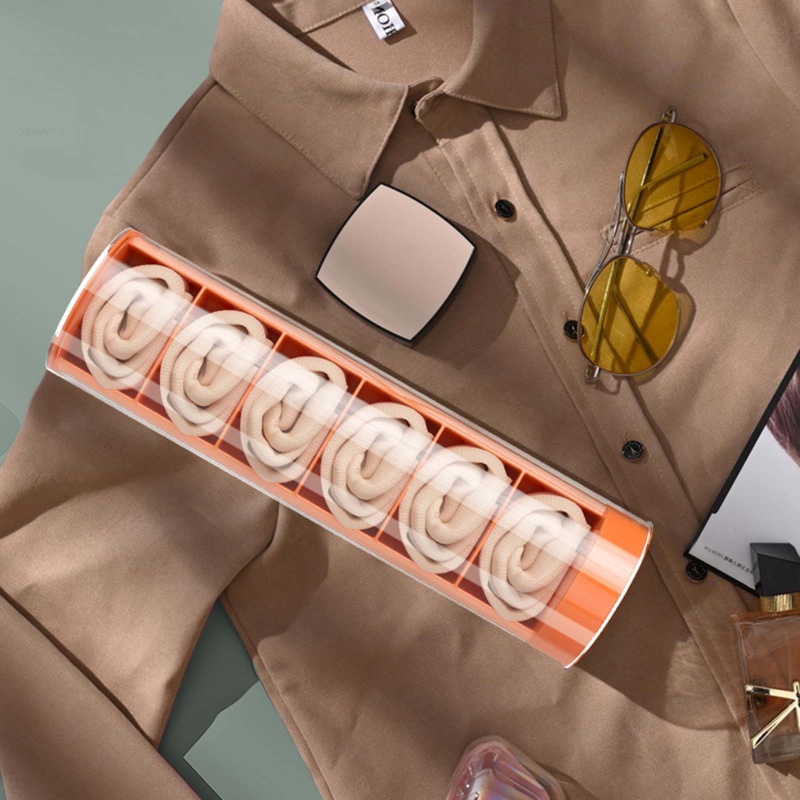 Hộp Đựng Đồ Lót Hình Trụ Trong Suốt Có Nắp Đậy Tiện Dụng