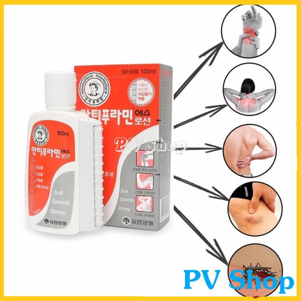 Dầu Nóng Hàn Quốc Antiphlamine 100ml Làm Giảm Đau Nhức Xương Khớp - Có tem Chống Hàng Giả( date 2023