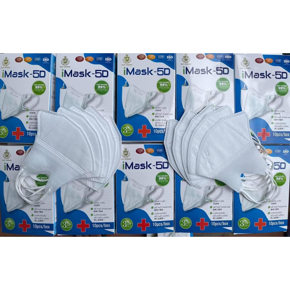 Khẩu trang 5d imask duy khánh kháng khuẩn 3 lớp hộp 10c | BigBuy360 - bigbuy360.vn