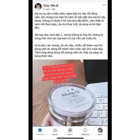 Kem Nám Dr.MH Mela Q Plus Cream Hàn Quốc, Giúp Ngăn Ngừa Nám Tàn Nhang, Dưỡng Trắng Da Và Chống Lão Hóa - 50ml Auth