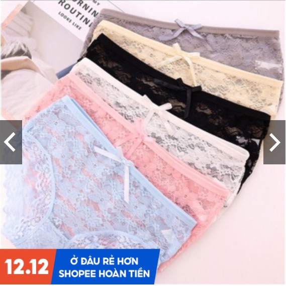 Set 10 Quần Lót Nữ💖FREE SHIP💖Set 10 Quần Ren Hoa Đính Nơ