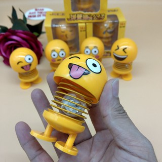 Thú Nhún Emojji con lắc lò xo có đèn led