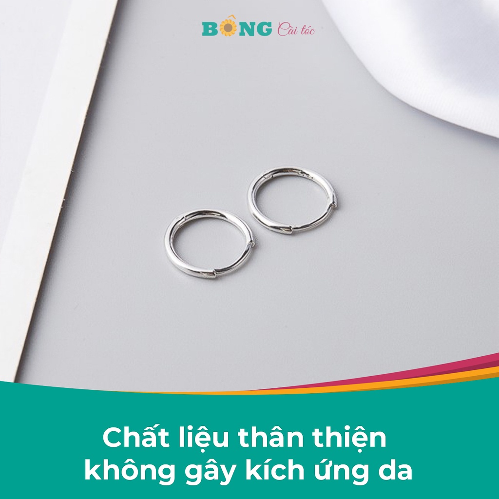 Bông tai titan unisex dáng tròn phong cách Hàn Quốc, thép y tế không gỉ bán lẻ 1 chiếc BT80 - khuyên tai BÔNG Cài Tóc