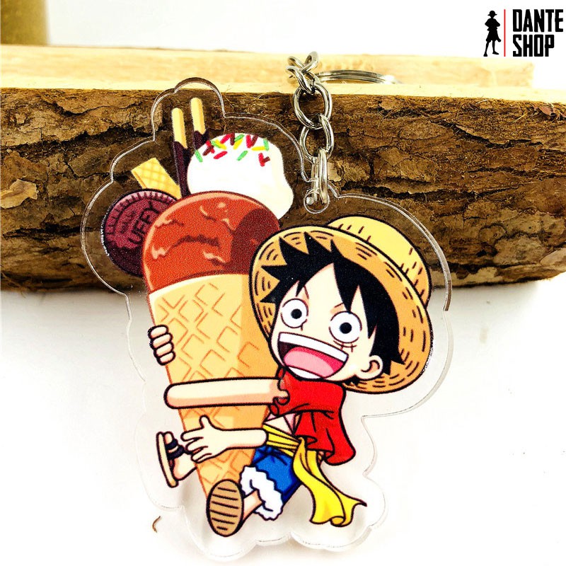 Móc Khóa Mica One Piece - Mô hình luffy, zoro, Law, Chopper