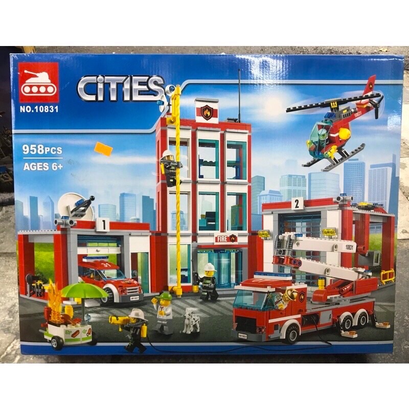 Lego City - Lion king 180034 , Bela 10831  Xếp hình trạm cứu hỏa lớn 958 thumbnail