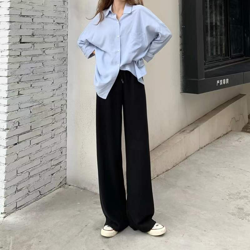 QADCOL  Quần Ống Rộng Lưng Cao Plus Size Dành Cho Nữ