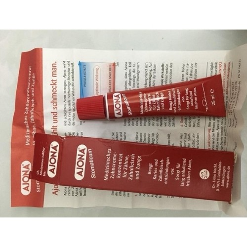 Kem đánh răng AJONA 25ml ngừa viêm nướu, tạo mảng bám và chảy máu chân răng, Đức
