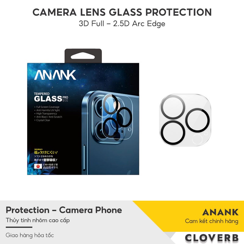 Kính Cường Lực Camera iPhone 12 Pro Max ANANK Độ Trong Suốt Ultra HD, Độ Cứng 9H, Chống Trầy Xước, Thiết Kế Chính Xác