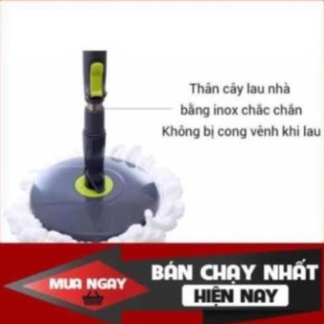 Bộ cây lau nhà xoay tay ettom lock&lock etm498 – kèm 2 bông lau cao cấp xoay 360 độ