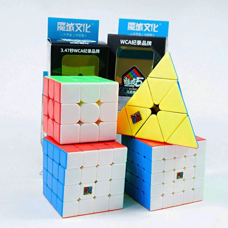 Combo 7 Rubik 2x2 3x3 4x4 5x5 6x6 7x7 Pyraminx Không Viền Stickerless - Hàng Cao Cấp, Xoay Cực Trơn, Cực Mượt