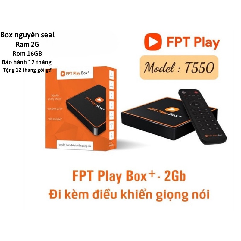 FPT Play Box 2020 mã T550 Truyền hình điều khiển giọng nói Đầu FPT Box 2020 plus 4K Android TV Box FPT 10 - Chính Hãng