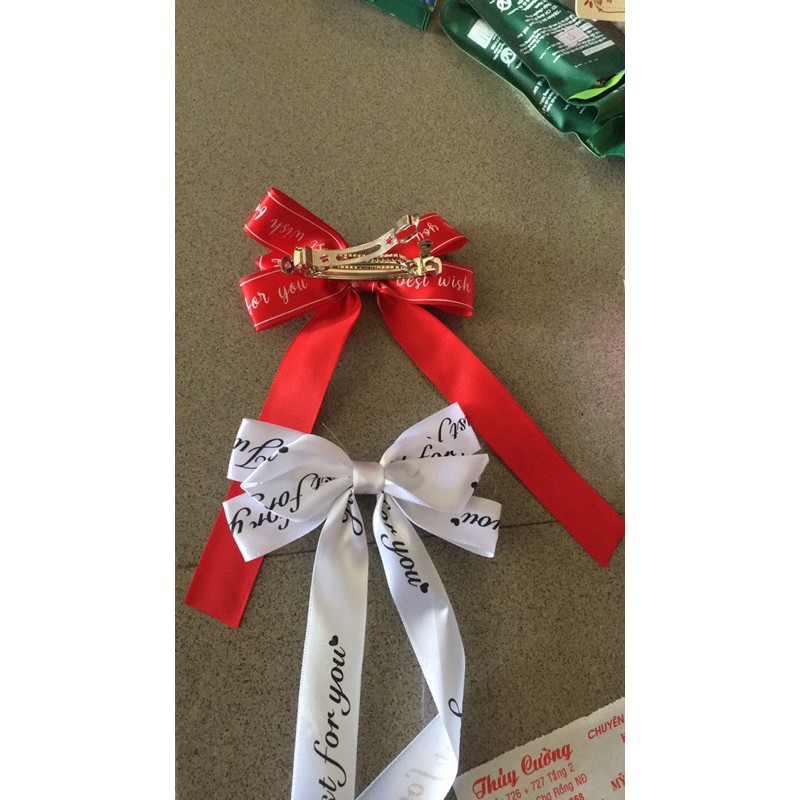 KLA05-Kẹp nơ lụa bản vừa dây dài