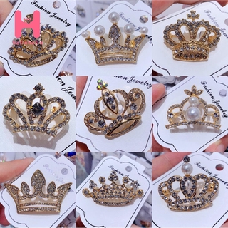 Trâm cài trang trí trang phục hình vương miện đính hạt châu xinh xắn