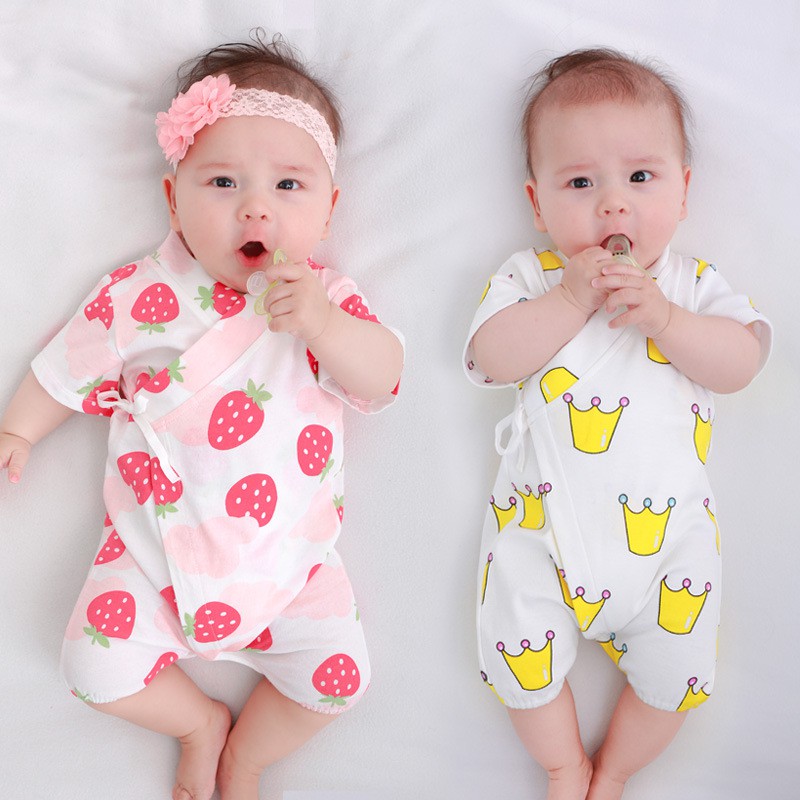 Áo liền quần mùa hè Body đùi cotton kiểu kimono thời trang hè xinh xắn cho bé trai/gái YKT02