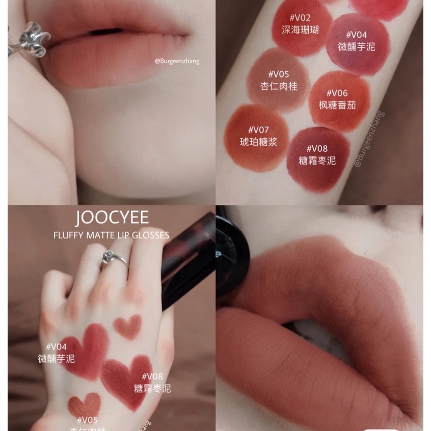 Joocyee Son môi Amber Tortoise chống thấm nước lâu trôi màu đỏ nâu lipmatte son kem lì | BigBuy360 - bigbuy360.vn