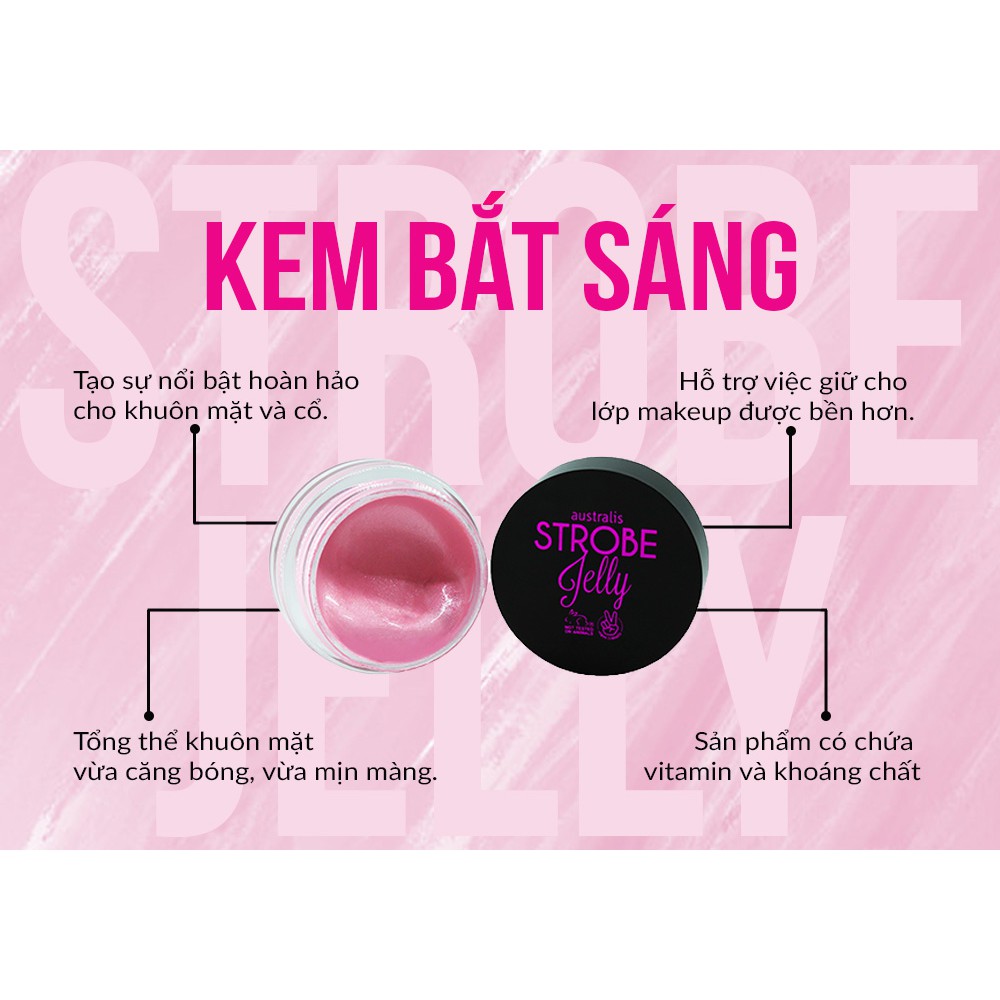 Kem Bắt Sáng Dạng Thạch Màu Hồng Australis Strobe Jelly Pink Champagne 15g