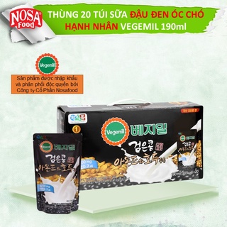 Thùng Sữa Hạt Vegemil Đậu Đen Óc Chó Hạnh Nhân 190ml x 20 túi