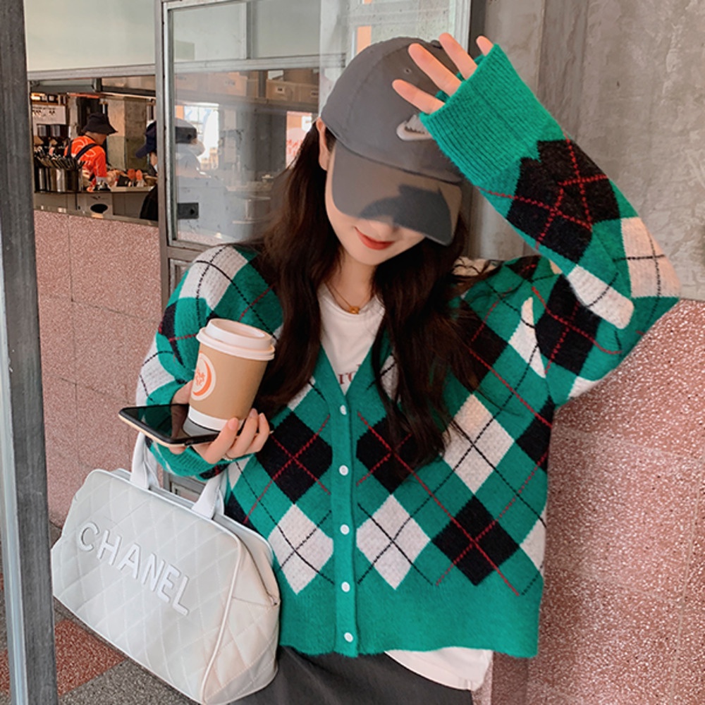 Áo Khoác Cardigan Dáng Rộng Cổ Chữ V Thời Trang Xuân Thu Dễ Thương Cho Nữ