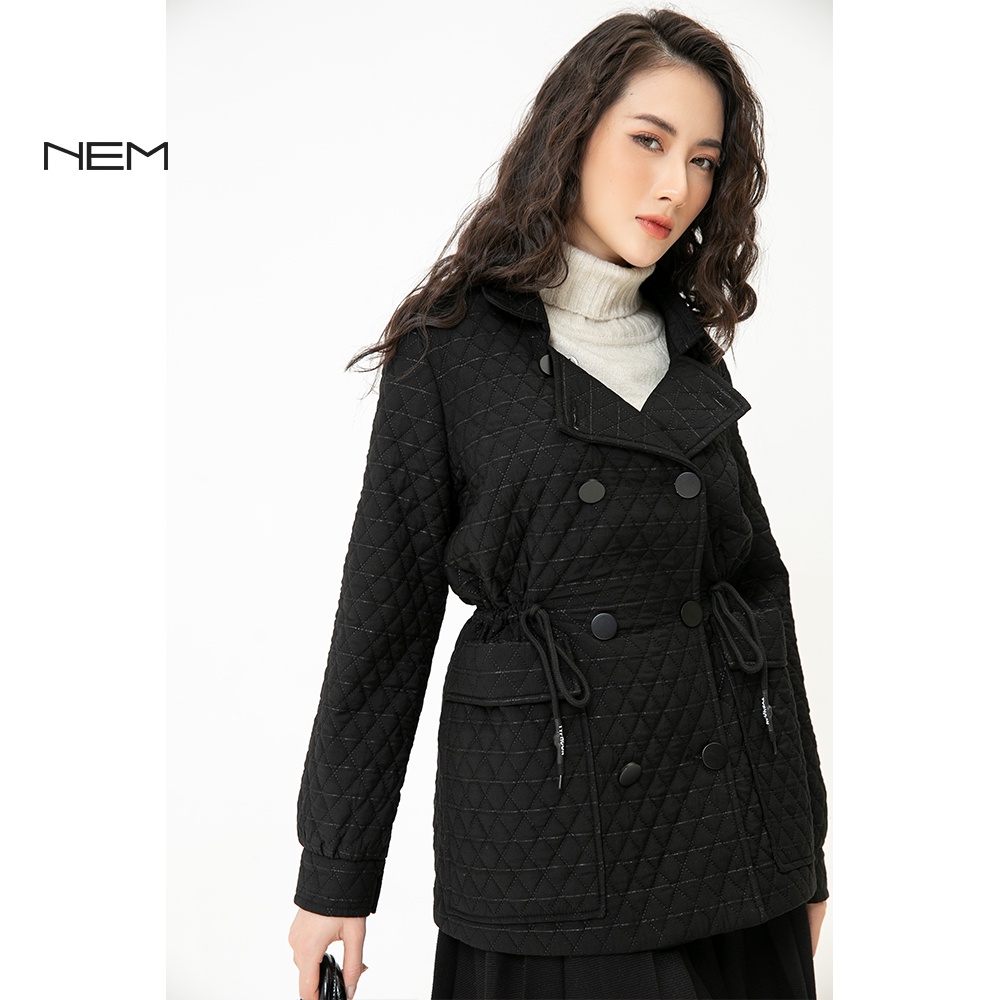 Áo phao nữ trần trám NEM Fashion AK10672 màu đen