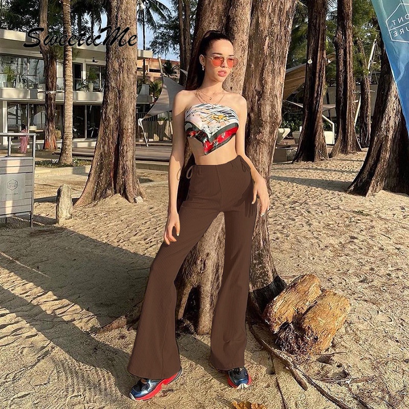 Quần ống lưng cao Sweeticme dành cho nữ