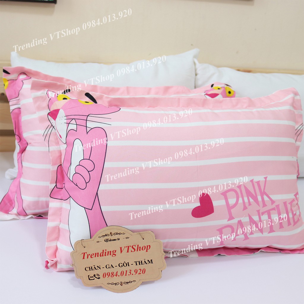 [Giá rẻ cực sốc] Vỏ gối nằm báo Pink Poly Cotton chất cực mát, giá rẻ cực sốc