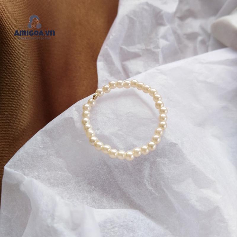 ✨✨Nhẫn Đính Ngọc Trai Giả Thanh Lịch Cho Nữ