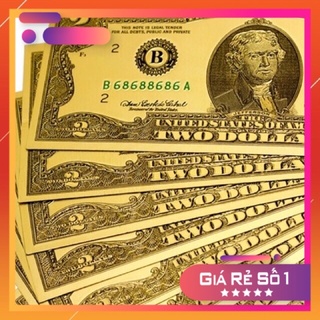 [Combo 6 tờ ]Tiền đô lì xì tết mạ vàng chất liệu mica , mang đến tài lộc may mắn.